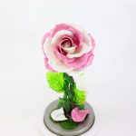Карамельная Роза большая лилово-белая в тубе