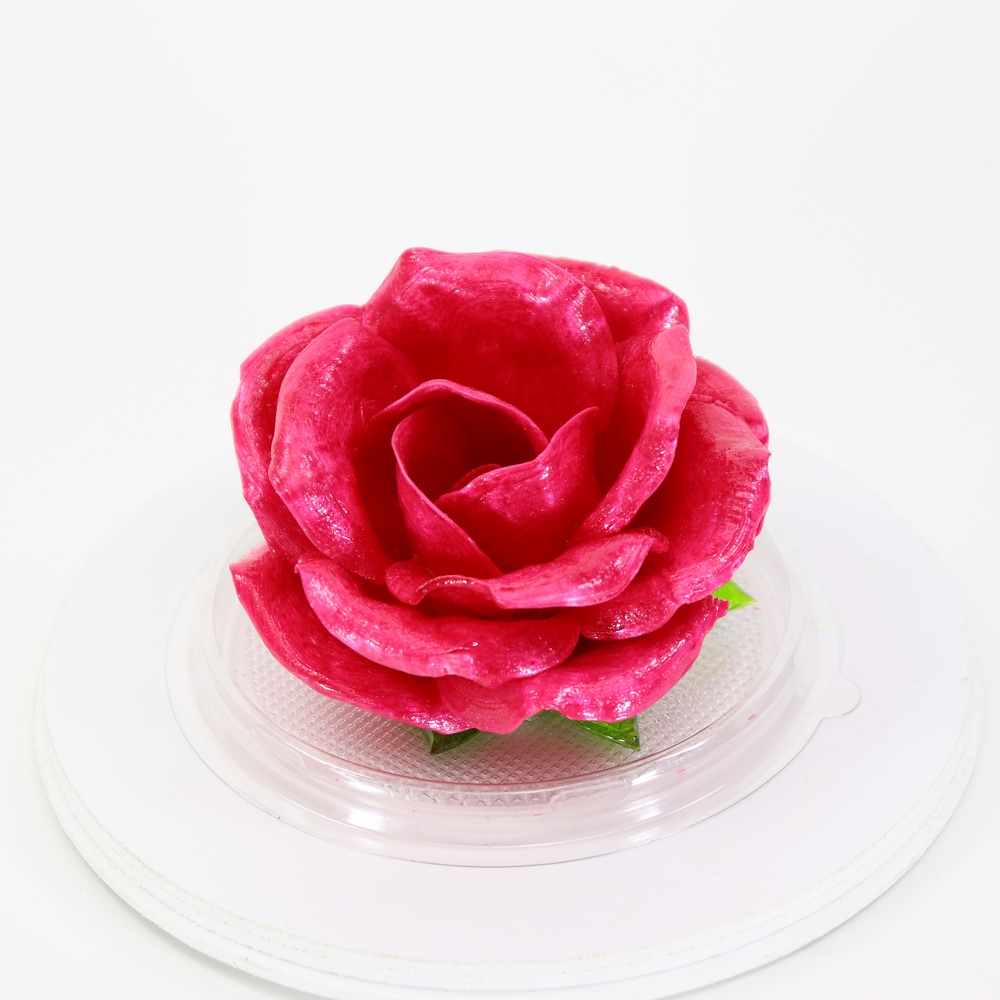 Карамельная Роза маленькая малиновая в полусфере