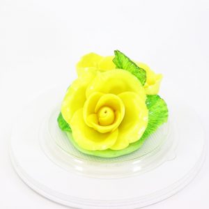 Карамельная Роза маленькая желтая в полусфере